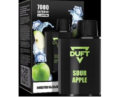 Электронка DUFT pod - Sour Apple (кислое яблоко) 7000 затяжек