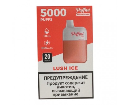 Одноразовый испаритель PuffMi MeshBox Lush ice - Арбуз со льдом (5000 затяжек)