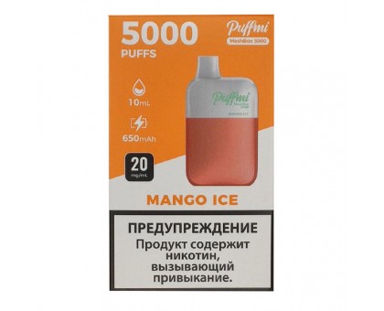 Одноразовый испаритель PuffMi MeshBox Mango ice - Манго со льдом (5000 затяжек)