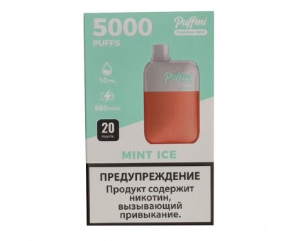 Одноразовый испаритель PuffMi MeshBox Mint ice - Мята со льдом (5000 затяжек)